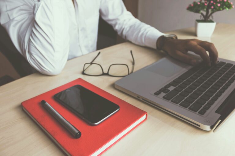 Office worker on a laptop